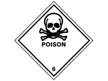 Poison 6 hazard warning diamond sign