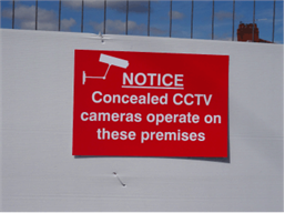 Notice concealed CCTV cameras sign