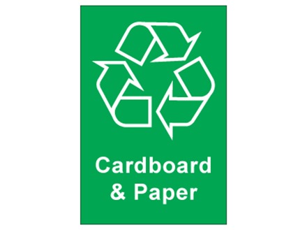 Paper and card recycling sign.