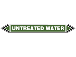 Untreated water flow marker label.