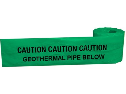 Caution geothermal pipe below tape.