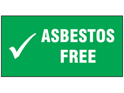 Asbestos free safety label.