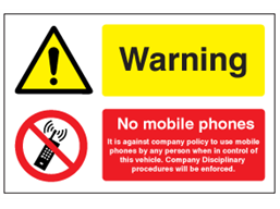 Warning, No mobile phones safety sign.