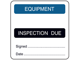 Equipment, inspection due combination label.