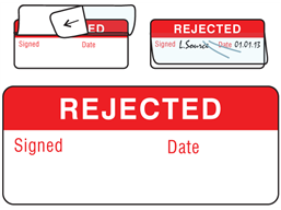 Rejected write and seal labels.