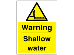 Warning shallow water sign.