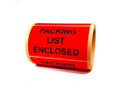 Packing list enclosed labels