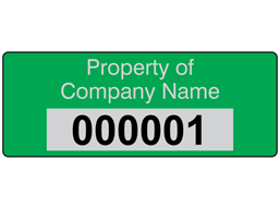 Assetmark foil serial number label (text on colour), 19mm x 50mm