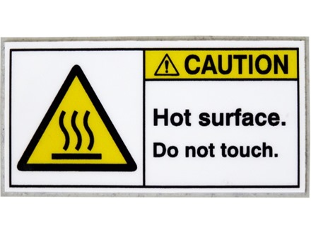 Caution hot surface do not touch label