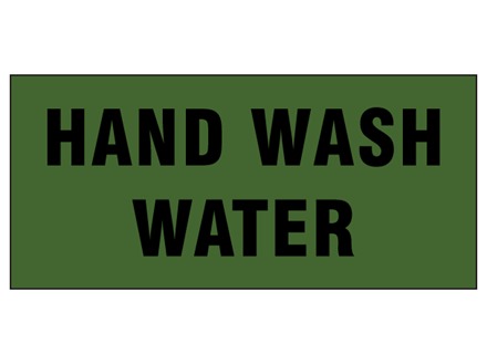 Hand wash water pipeline identification tape.