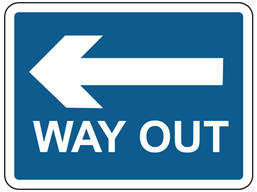 Way out to the left sign