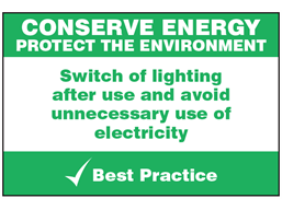 Conserve lighting sign.