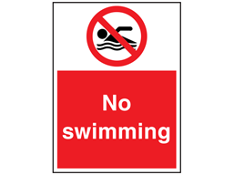 No swimming sign.
