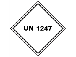 UN 1247 (Methyl methacrylate monomer) label.