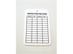 Inspection record tag.