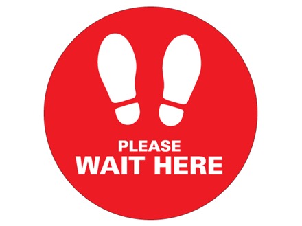 Please wait here sign