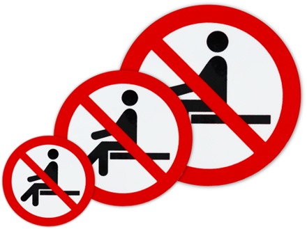 Do not sit on symbol label