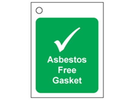 Asbestos free gasket tag.