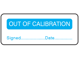 Out of calibration label