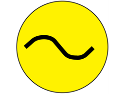 Alternating current symbol label.