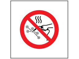 Hot works prohibited symbol safety sign.