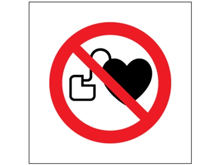 No pacemakers symbol safety sign.