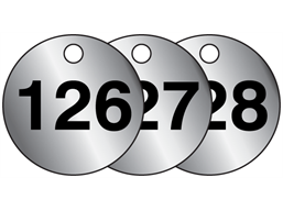 Aluminium valve tags, numbered 126-150