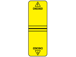 Checked cable wrap label