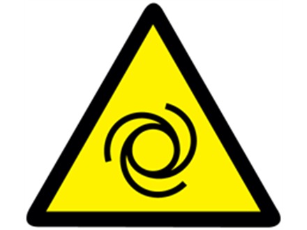 Automatic start warning symbol label.