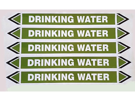 Drinking water flow marker label.