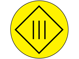 Protective insulation, class 3 symbol label.