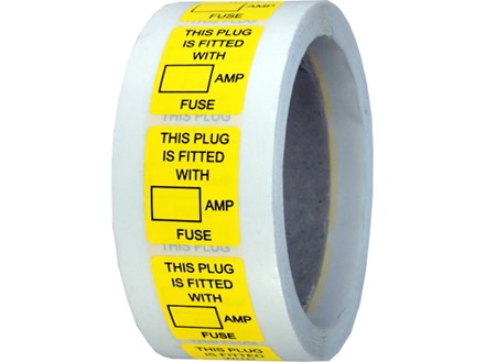 This plug is fitted with label