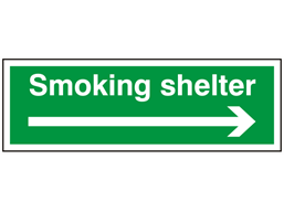 Smoking shelter, arrow right sign
