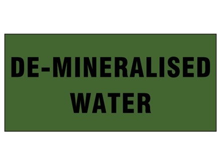 De-mineralised water pipeline identification tape.