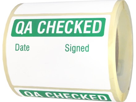 Jumbo QA Checked label - 250 pack