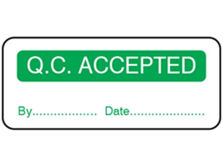 Q.C. Accepted label.
