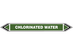 Chlorinated water flow marker label.