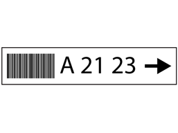 Warehouse Racking Label - Text, Barcode and Arrow