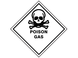 Poison gas hazard warning diamond sign