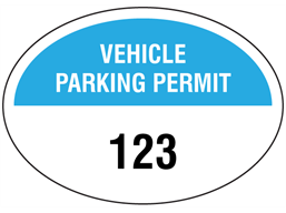 Vehicle parking permit label, serial numbered