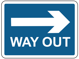 Way out to the right sign