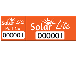 Assetmark dual serial number label (full design), 20mm x 60mm