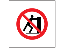 No pushing symbol safety sign.