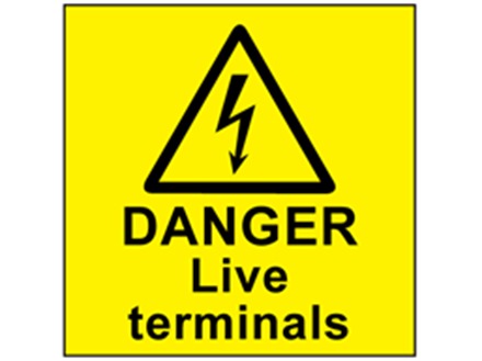 Danger live terminals label