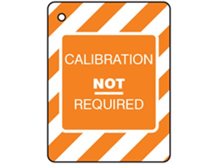 Calibration not required tag.