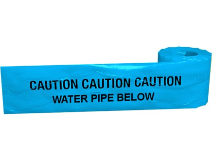 Caution water pipe below tape.