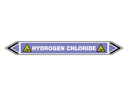 Hydrogen chloride flow marker label.