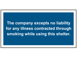 Company smoking disclaimer sign