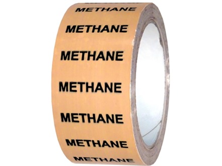Methane pipeline identification tape.