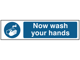 Now wash your hands, mini safety sign.